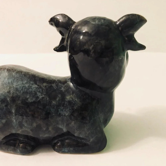 Vintage Cow Figurine  5 Inch Long Ceramic Figure Chip on Ear - Picture 4 of 15